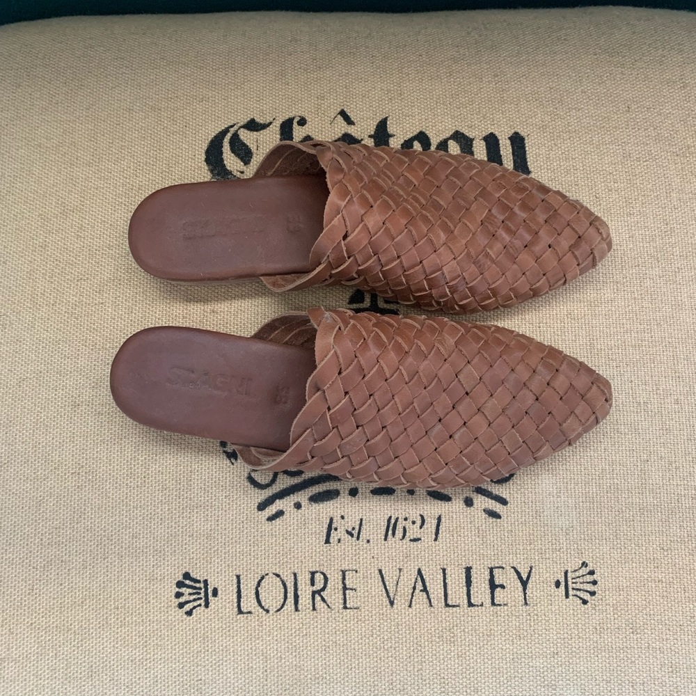 St. Agni Paris Woven Mule Tan size 38 (US 8)